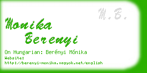 monika berenyi business card